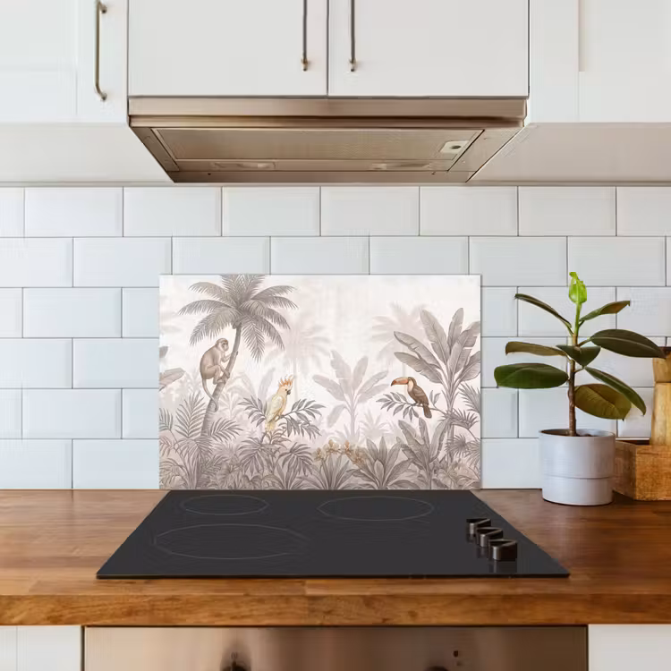 Spatscherm keuken - Jungle - Dieren - Palmbomen — 6
