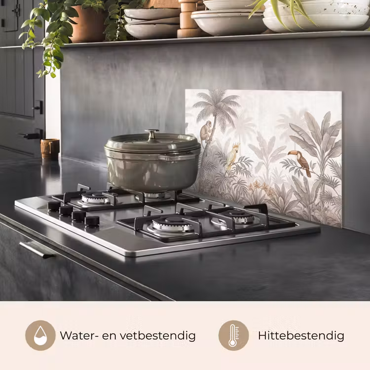 Spatscherm keuken - Jungle - Dieren - Palmbomen — 7
