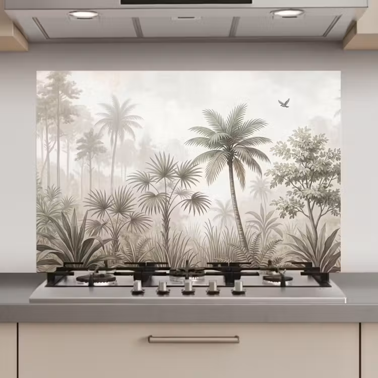 Spatscherm keuken - Jungle - Palmbomen - Natuur — 1