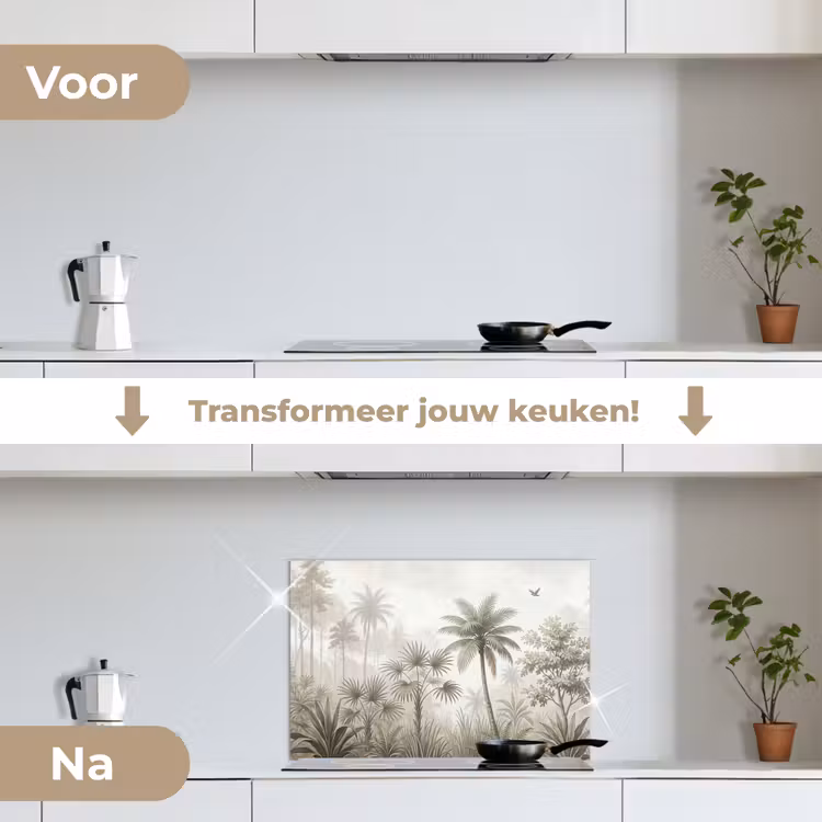 Spatscherm keuken - Jungle - Palmbomen - Natuur — 3