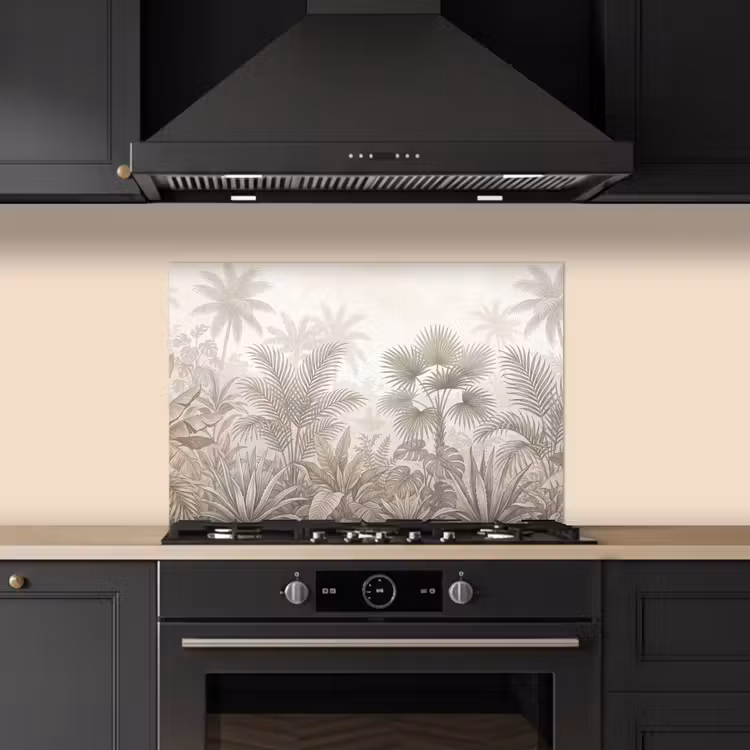 Spatscherm keuken - Jungle - Tropisch - Natuur -Vintage - Beige — 2