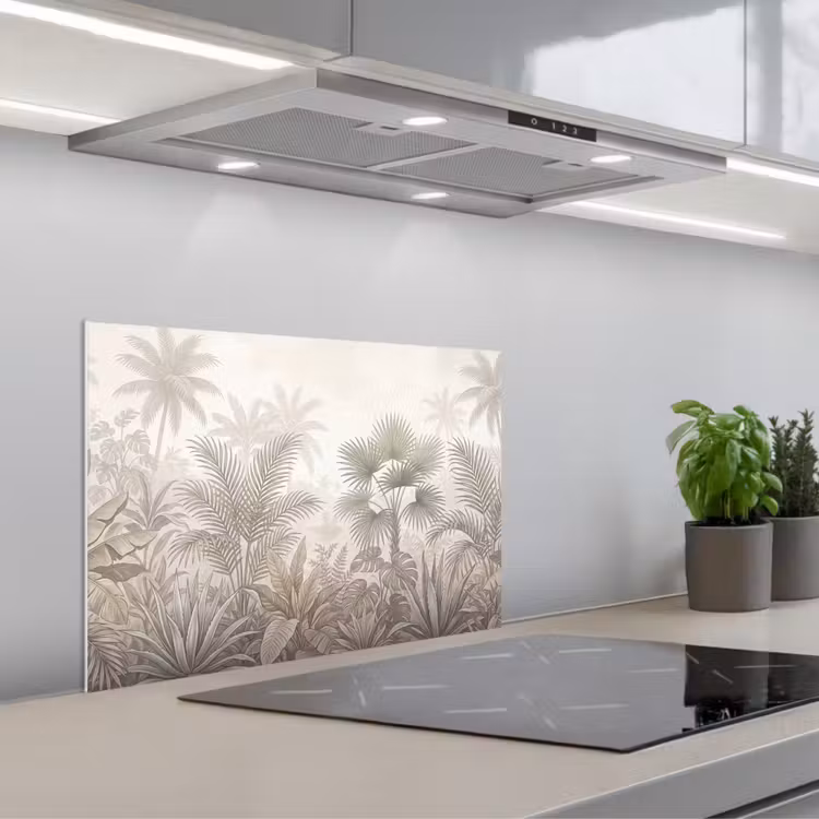 Spatscherm keuken - Jungle - Tropisch - Natuur -Vintage - Beige — 5