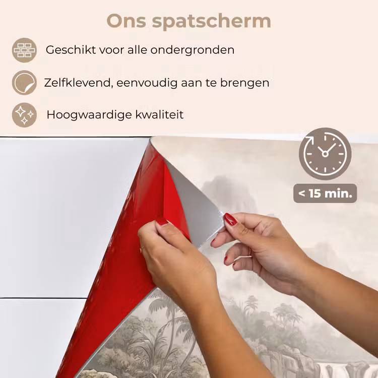 Spatscherm keuken - Jungle - Watervallen - Tropisch - Illustratie — 4