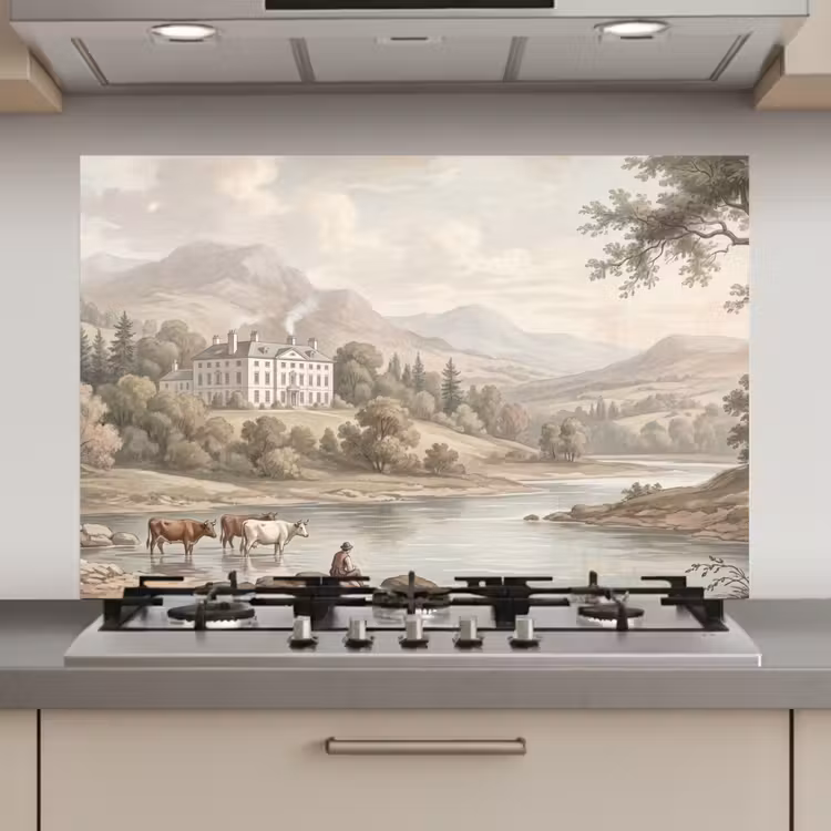 Spatscherm keuken - Landhuis - Rivier - Vee — 1