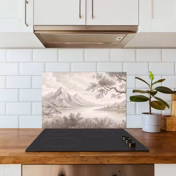 Spatscherm keuken - Landschap - Bergen - Meer - Natuur — 6