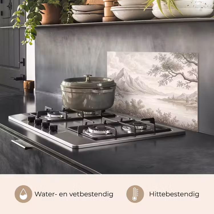 Spatscherm keuken - Landschap - Bergen - Meer - Natuur — 7