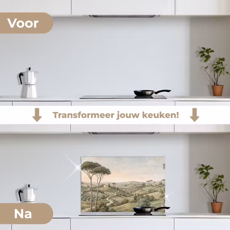 Spatscherm keuken - Landschap - Heuvels - Zandpad - Groen — 3