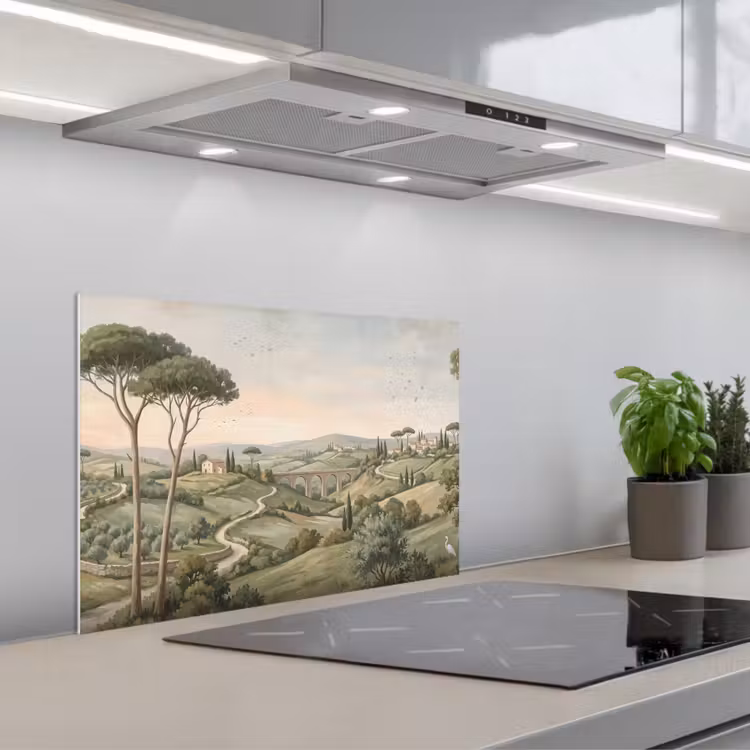 Spatscherm keuken - Landschap - Heuvels - Zandpad - Groen — 5