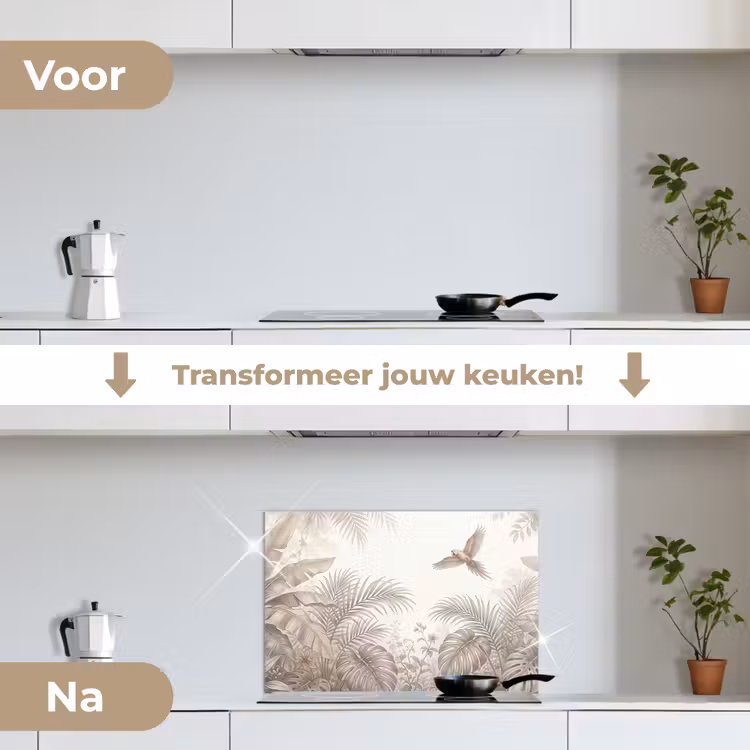 Spatscherm keuken - Papagaai - Jungle - Tropisch — 3
