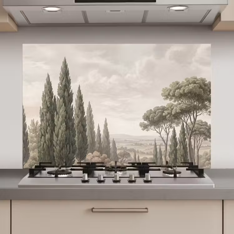 Spatscherm keuken - Vallei - Bos - Natuur - Groen — 1