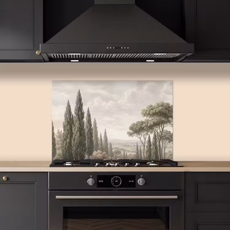 Spatscherm keuken - Vallei - Bos - Natuur - Groen — 2