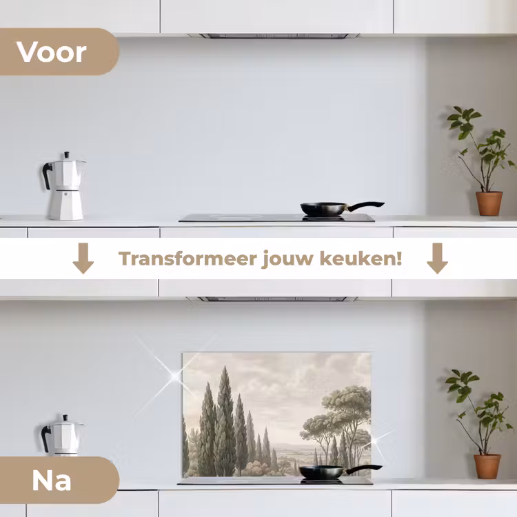 Spatscherm keuken - Vallei - Bos - Natuur - Groen — 3