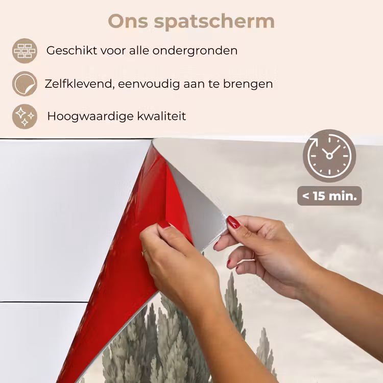 Spatscherm keuken - Vallei - Bos - Natuur - Groen — 4