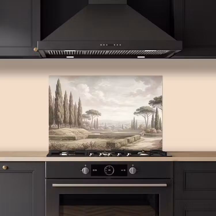 Spatscherm keuken - Vallei - Tuin - Natuur - Groen — 2