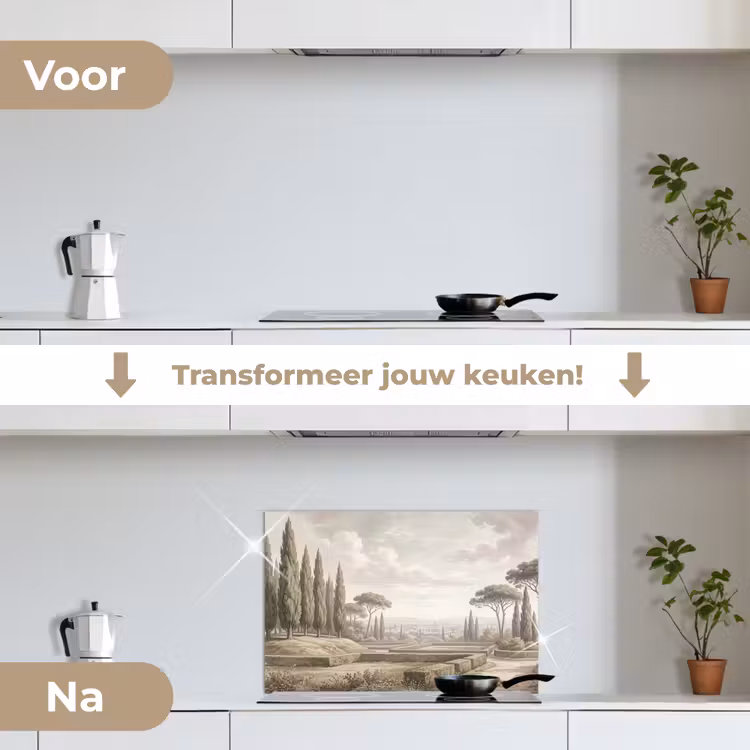 Spatscherm keuken - Vallei - Tuin - Natuur - Groen — 3