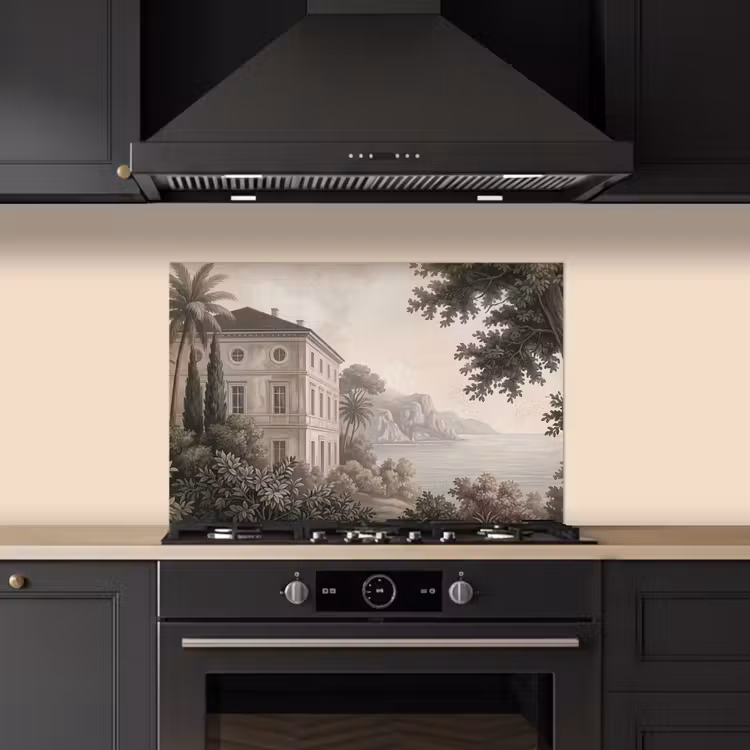 Spatscherm keuken - Zee - Villa - Beige — 2