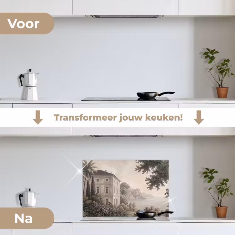 Spatscherm keuken - Zee - Villa - Beige — 3