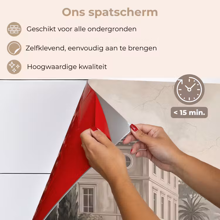 Spatscherm keuken - Zee - Villa - Beige — 4