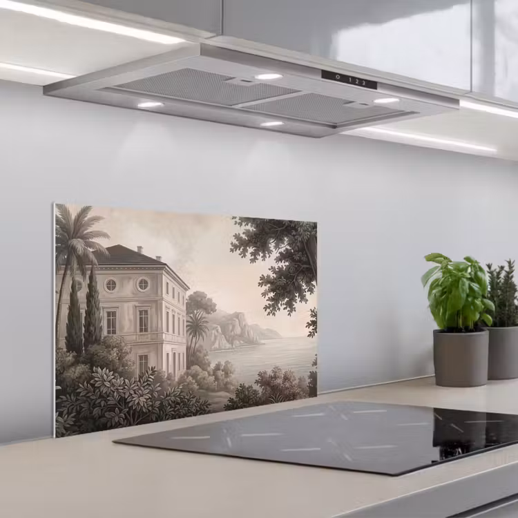 Spatscherm keuken - Zee - Villa - Beige — 5