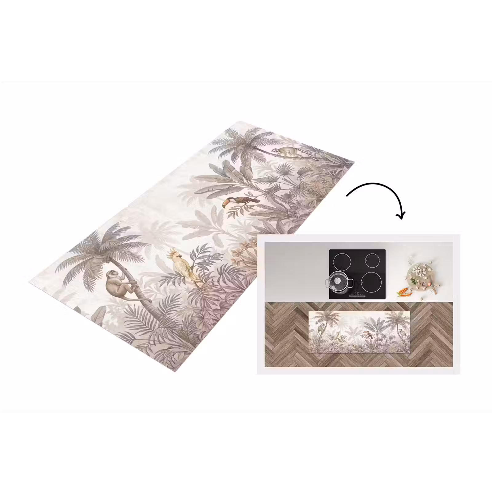 Keukenloper - Jungle - Dieren - Palmbomen — 1