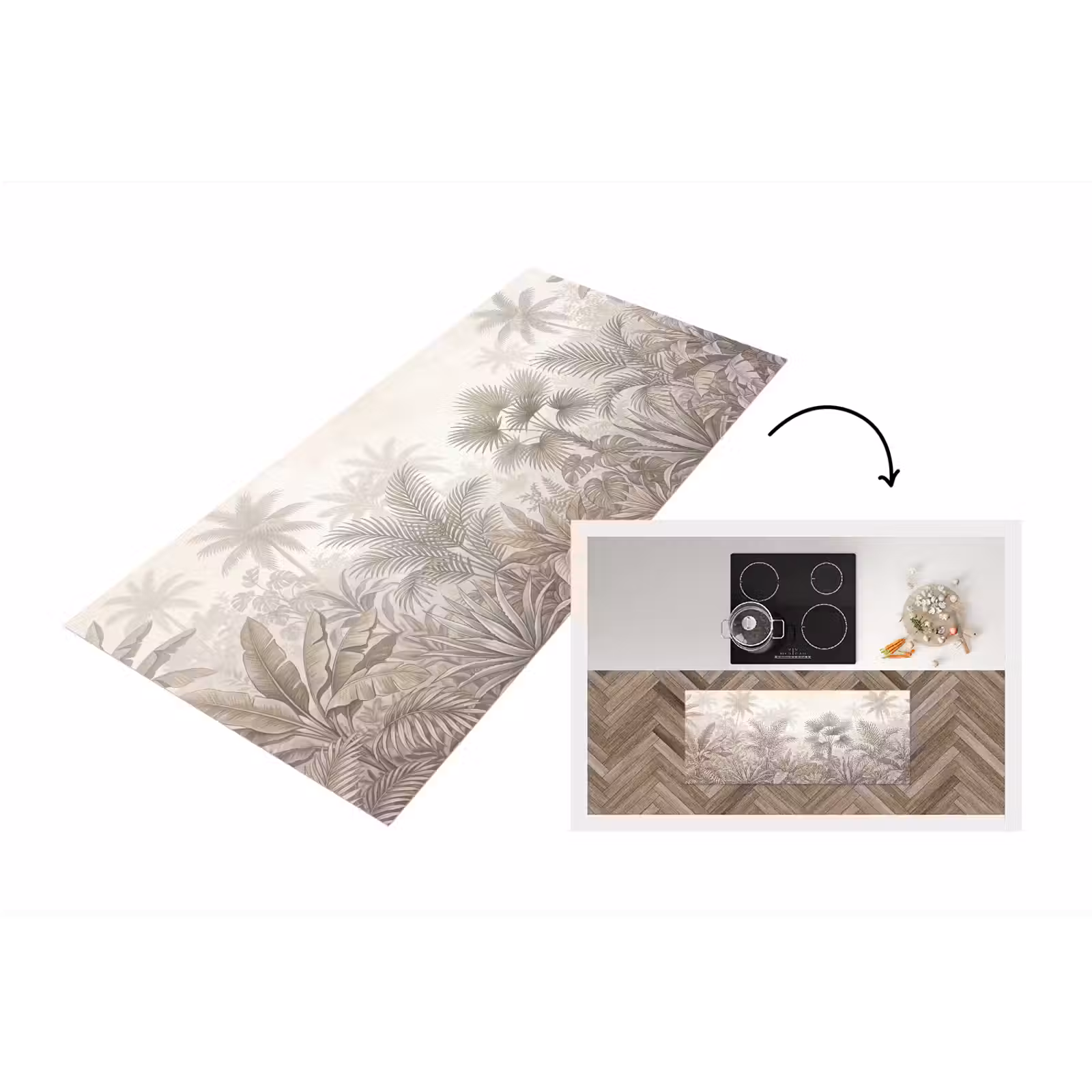 Keukenloper - Jungle - Tropisch - Natuur -Vintage - Beige — 1