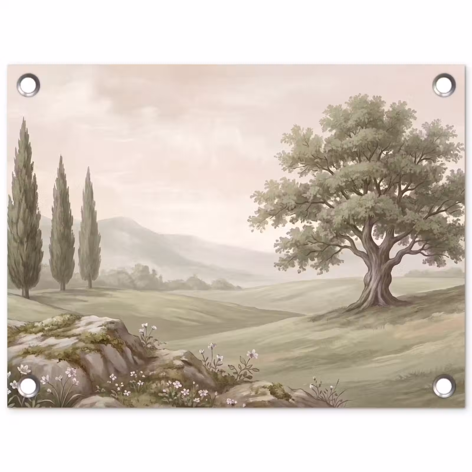 Tuinposter - Heuvellandschap - Bomen - Natuur - Groen — 1