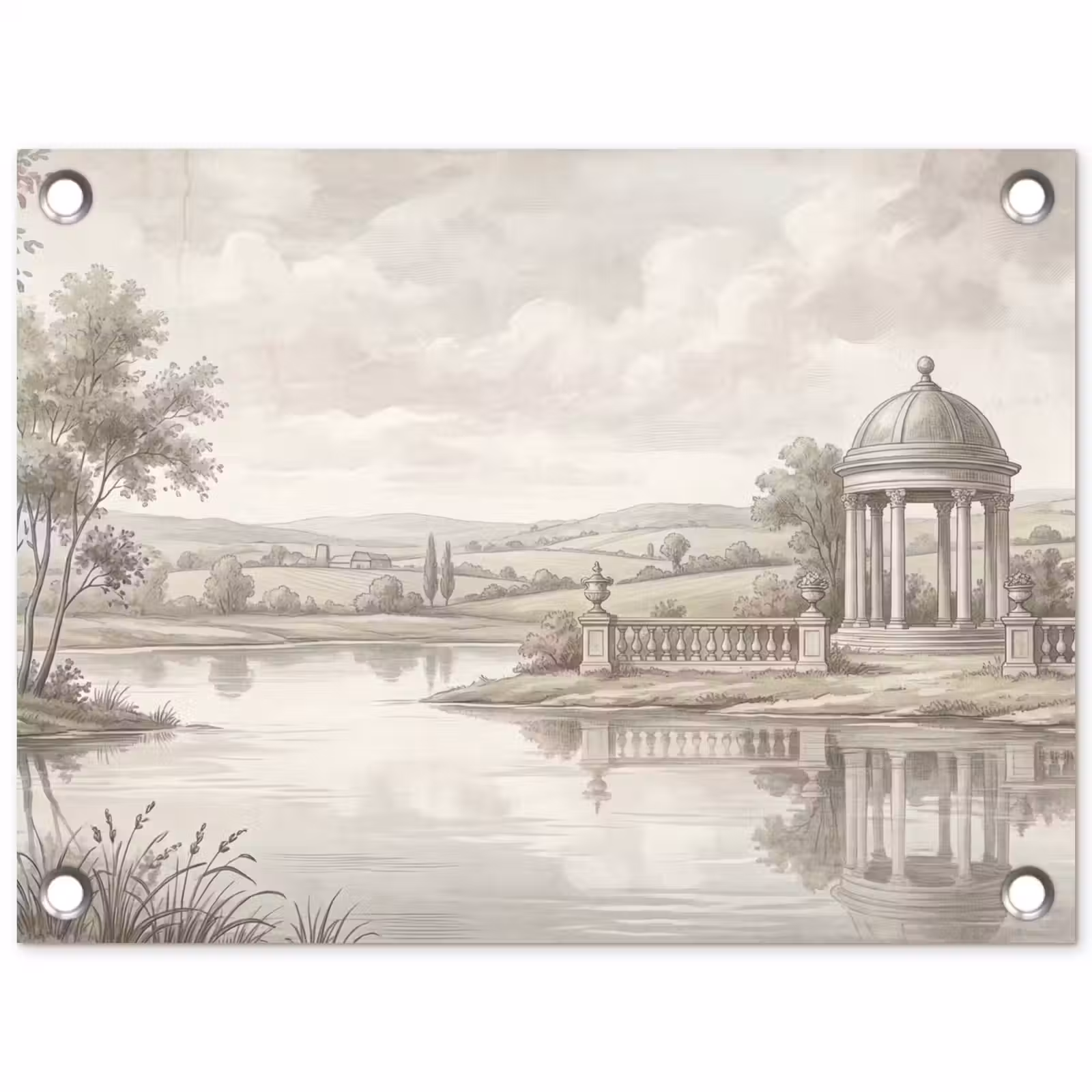 Tuinposter - Landschap - Water - Natuur - Sepia — 1