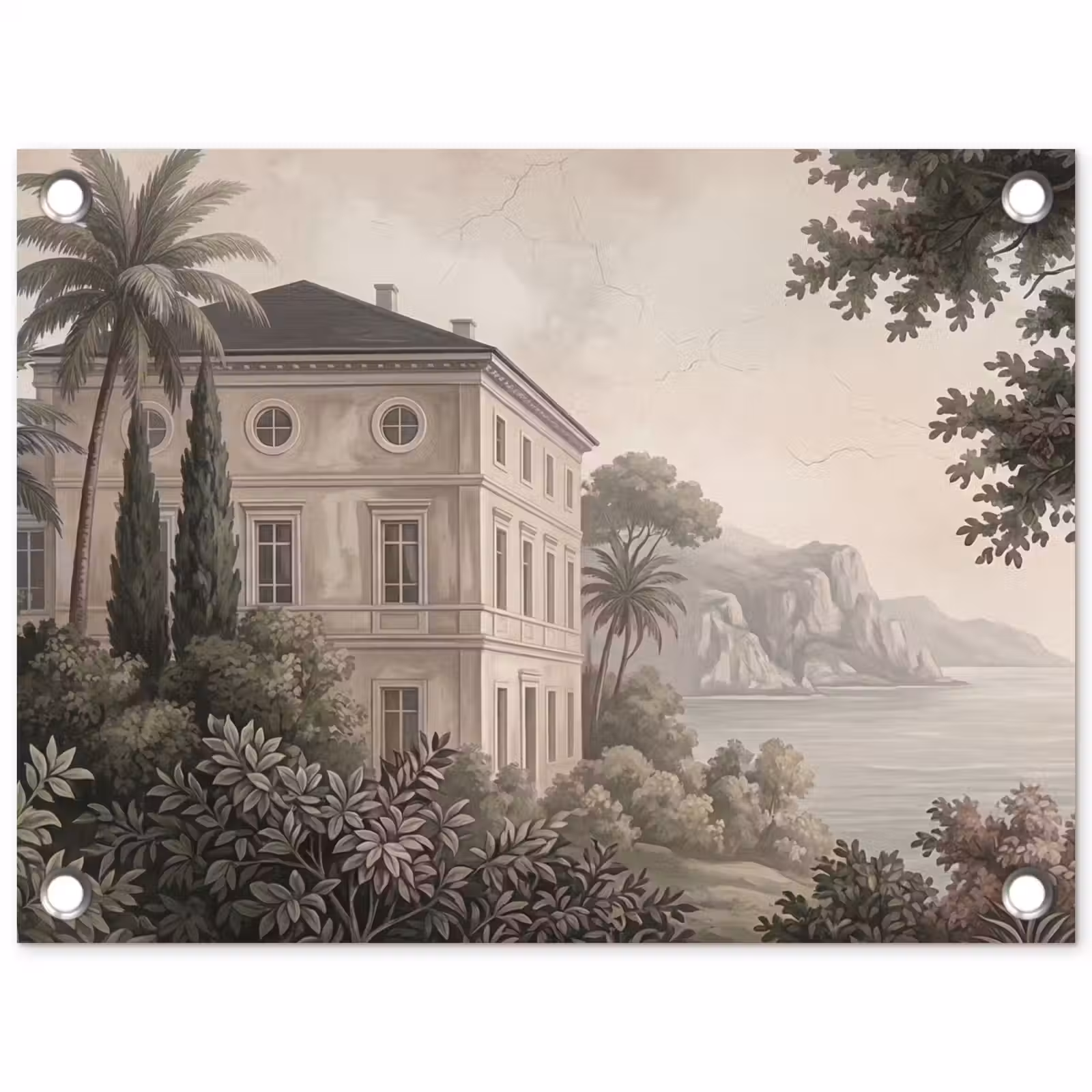 Tuinposter - Zee - Villa - Beige — 1