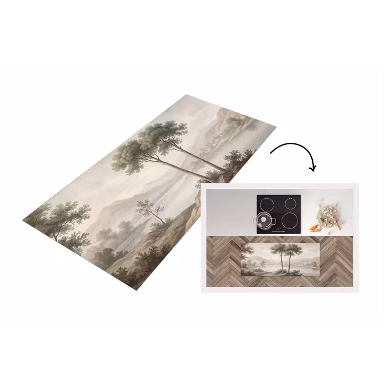 Keukenloper - Bomen - Meer - Bergen - Illustratie — 1