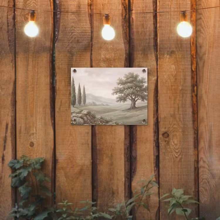 Tuinposter - Heuvellandschap - Bomen - Natuur - Groen — 2