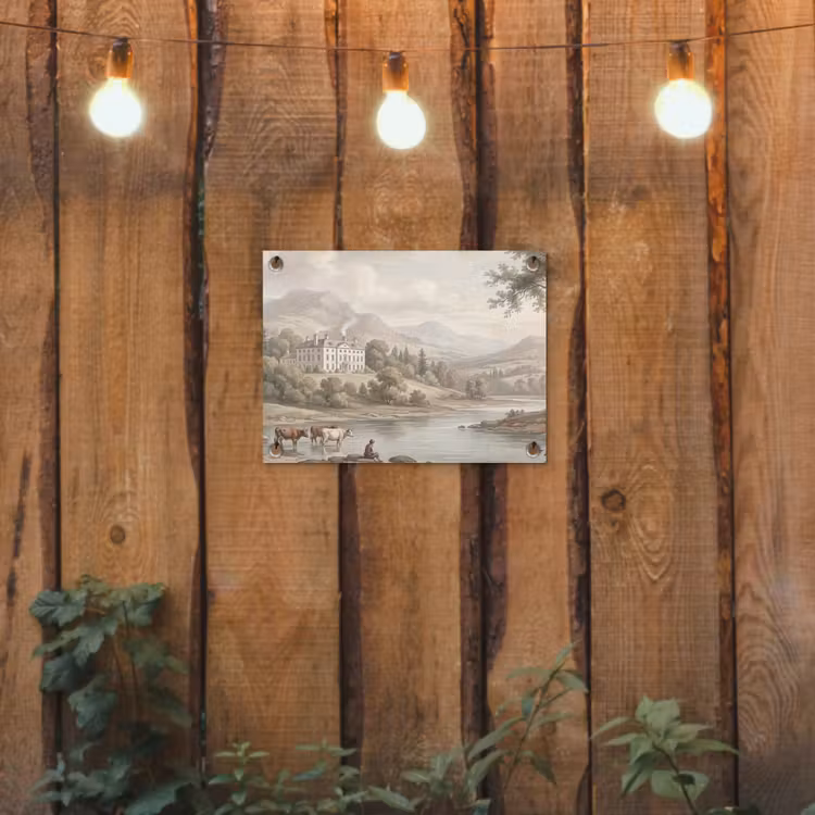 Tuinposter - Landhuis - Rivier - Vee — 2
