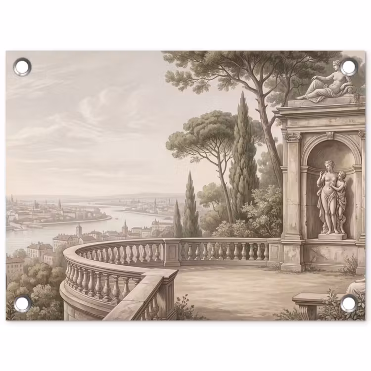 Tuinposter - Terras - Stad - Uitzicht - Rivier — 1