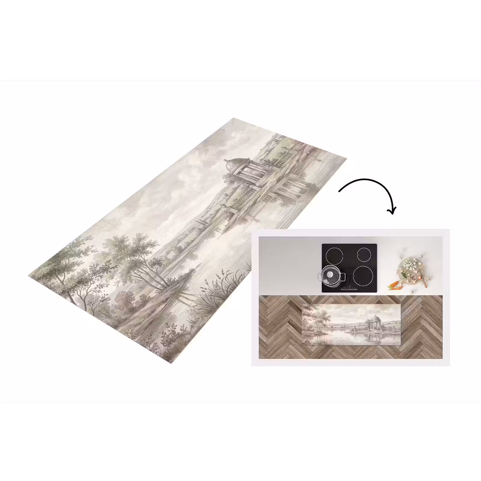 Keukenloper - Landschap - Water - Natuur - Sepia — 1