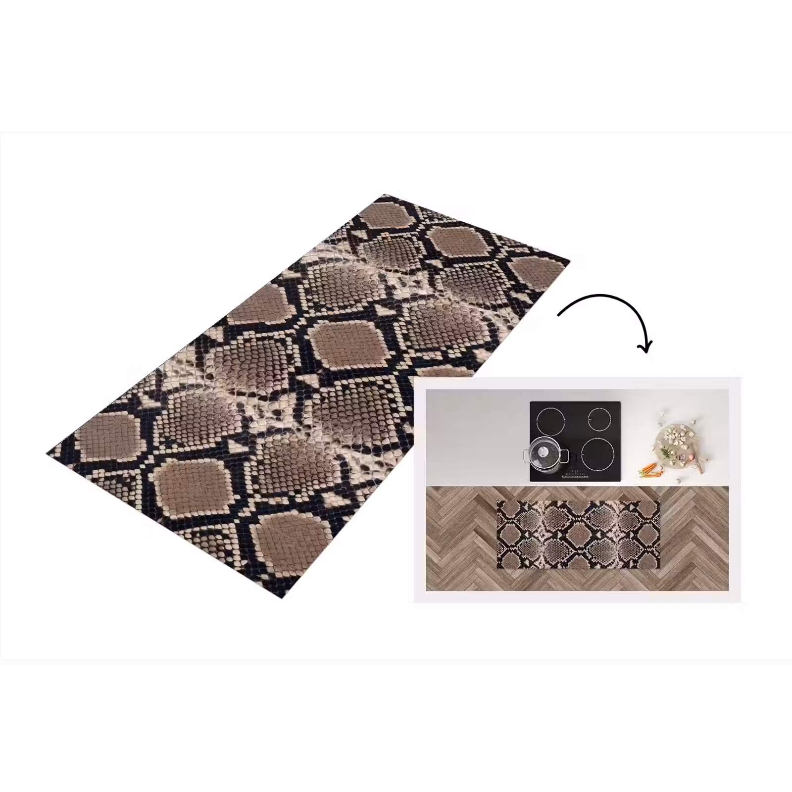 Keukenloper - Slangenprint - Python - Bruin — 1