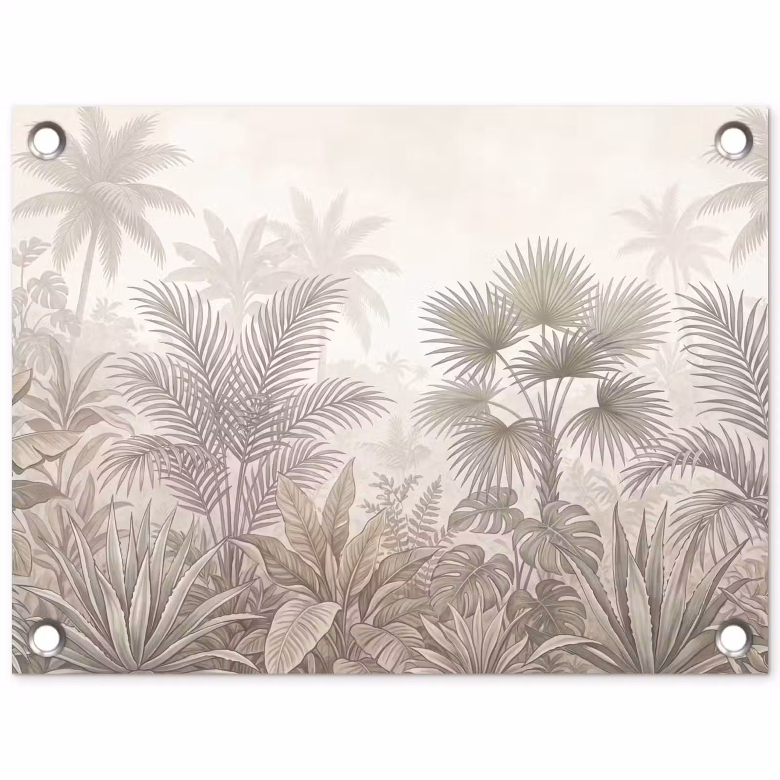 Tuinposter - Jungle - Tropisch - Natuur -Vintage - Beige — 1