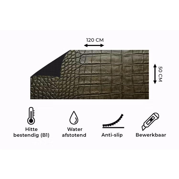 Keukenloper - Krokodillenleer - Structuur - Groen — 5