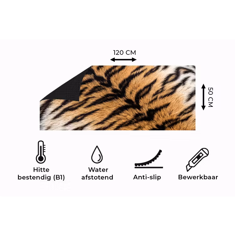 Keukenloper - Realistisch - Tijgervacht - Zwart — 5