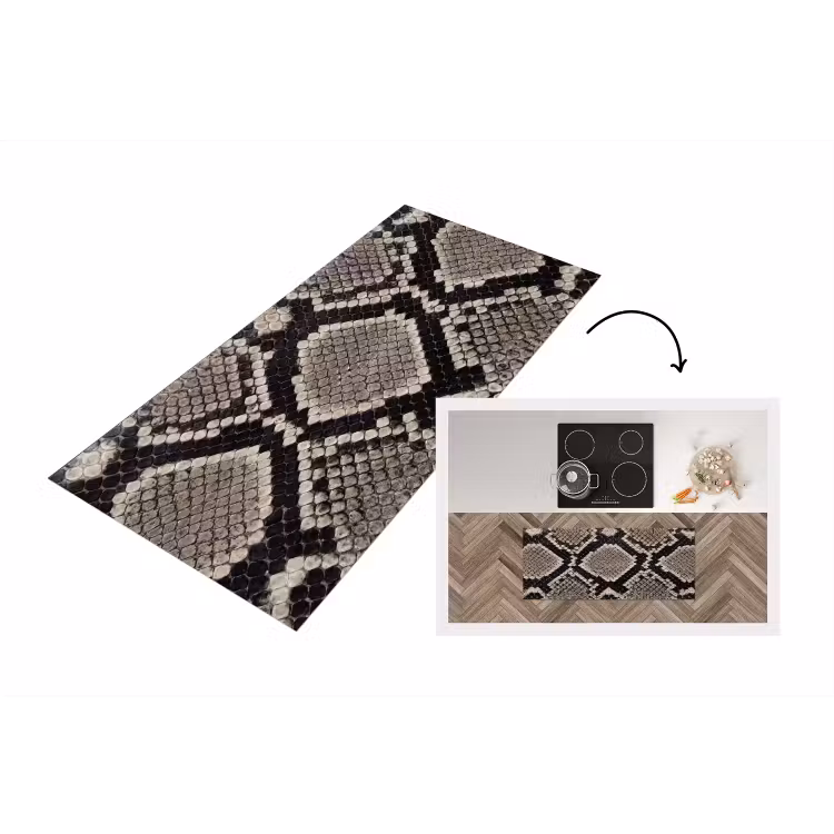Keukenloper - Slangenleer - Patroon - Beige — 1