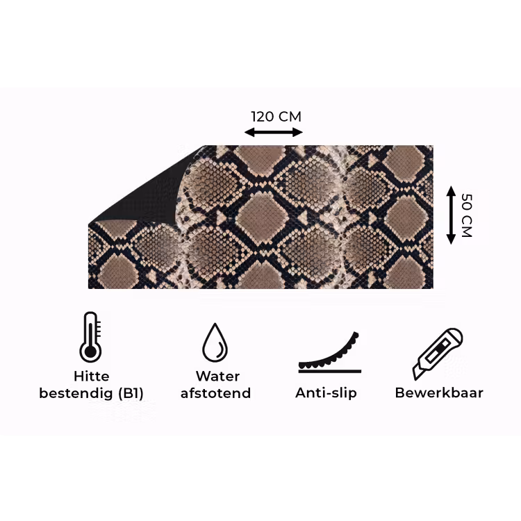 Keukenloper - Slangenprint - Python - Bruin — 5