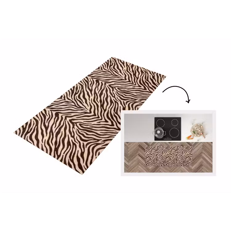 Keukenloper - Zebra - Strepen - Bruin — 1