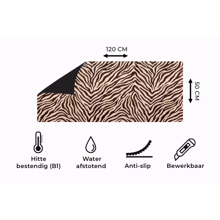Keukenloper - Zebra - Strepen - Bruin — 5