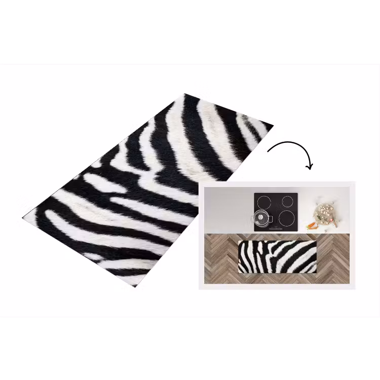 Keukenloper - Zebra - Vacht - Klassiek - Zwart - Wit — 1