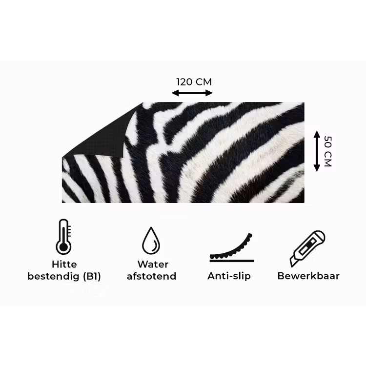 Keukenloper - Zebra - Vacht - Klassiek - Zwart - Wit — 5