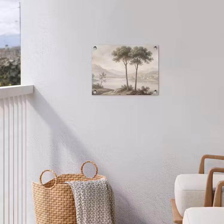 Tuinposter - Bomen - Meer - Bergen - Illustratie — 3