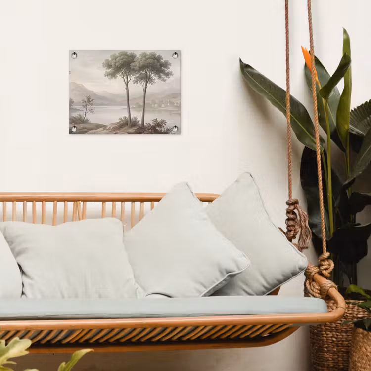 Tuinposter - Bomen - Meer - Bergen - Illustratie — 5