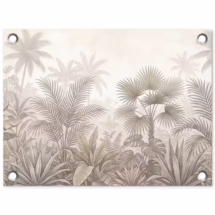 Tuinposter - Jungle - Tropisch - Natuur -Vintage - Beige — 1