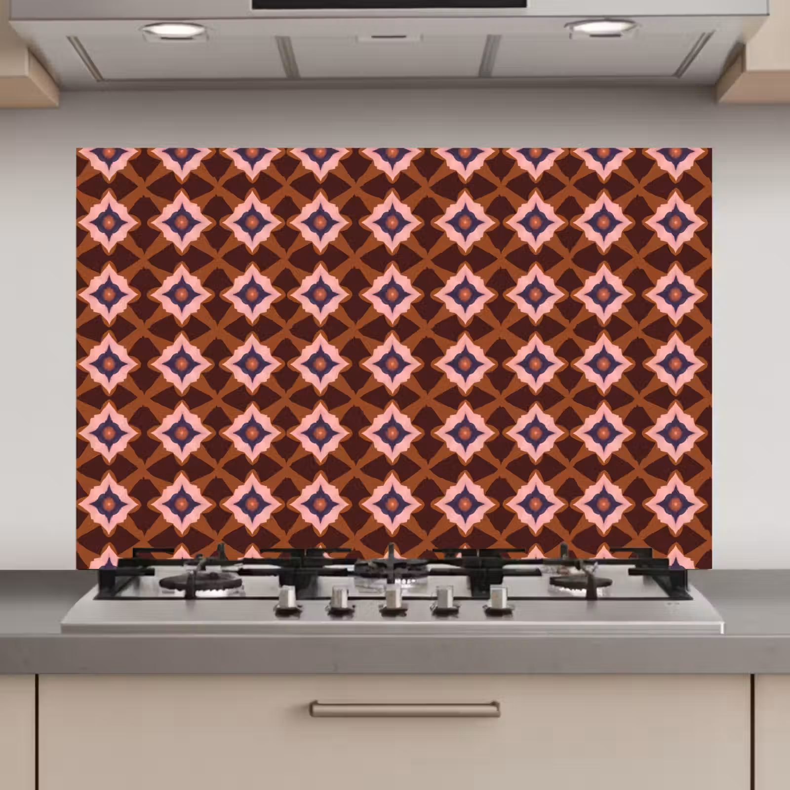 Spatscherm keuken - Geometrisch - Sierlijk - Bruin — 1