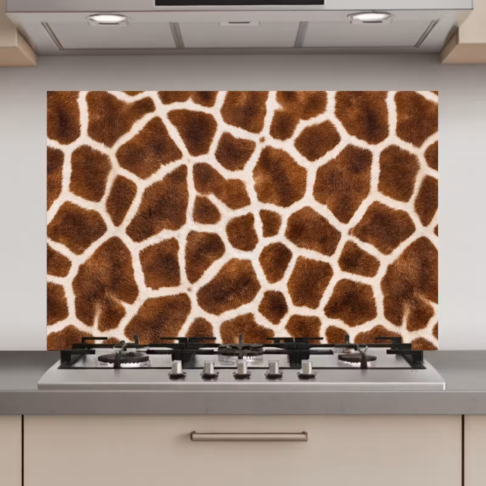Spatscherm keuken - Giraf - Vacht - Klassiek - Bruin — 1