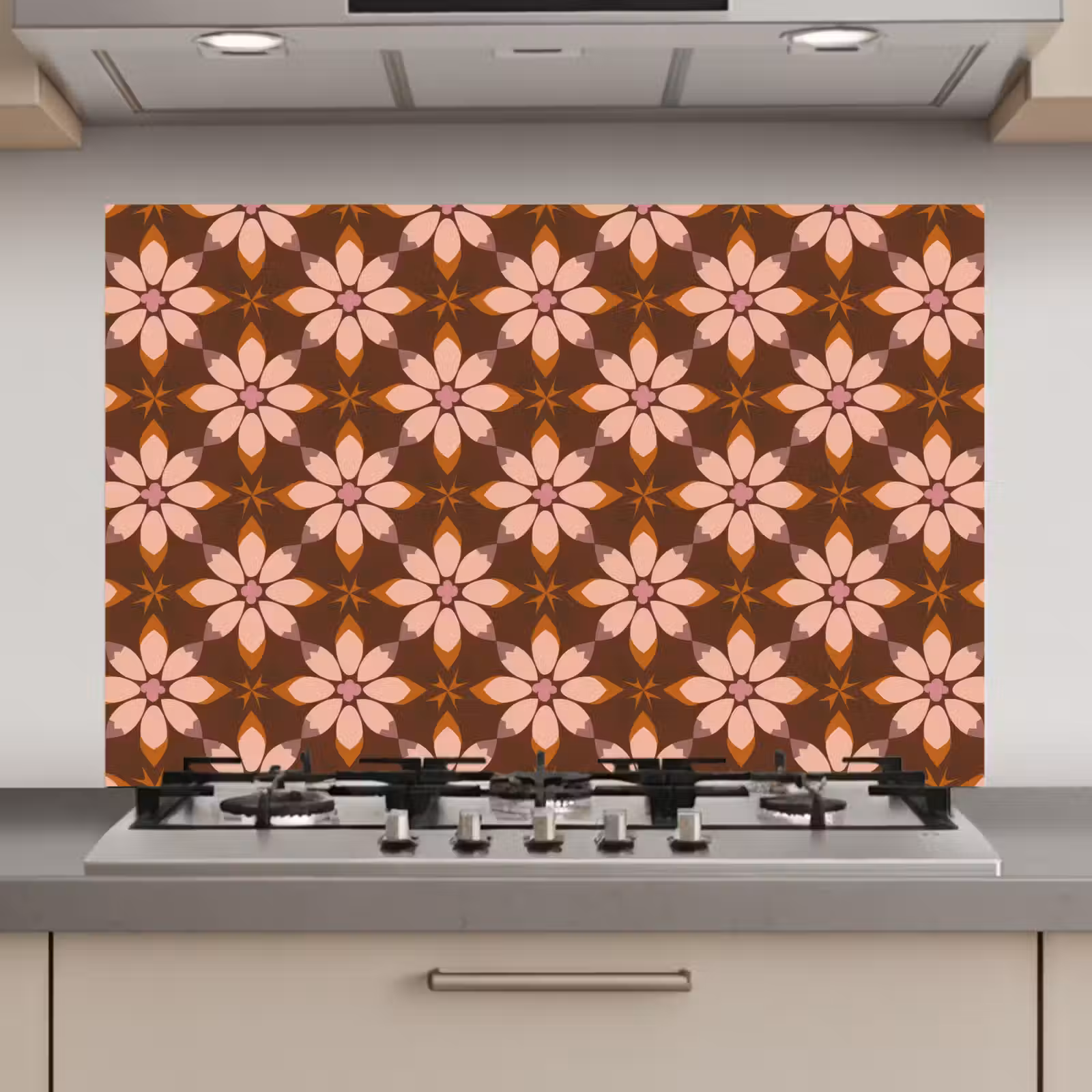Spatscherm keuken - Klassiek - Retro - Bruin — 1