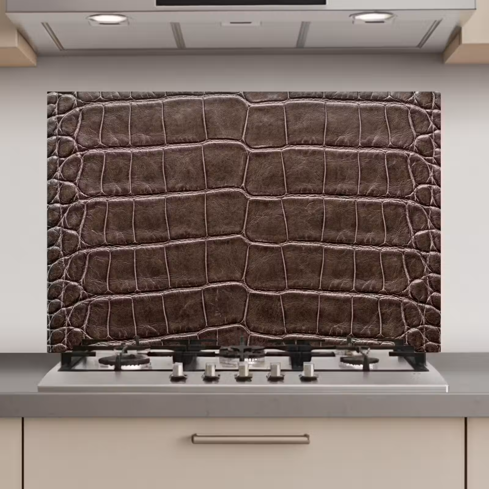 Spatscherm keuken - Leer - Krokodil - Mat — 1
